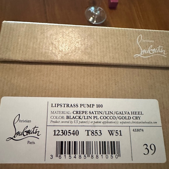 Christian Louboutin Lipstrass Black Crepe Satin 100MM 39 IT PRICE FIRM - Picture 17 of 17